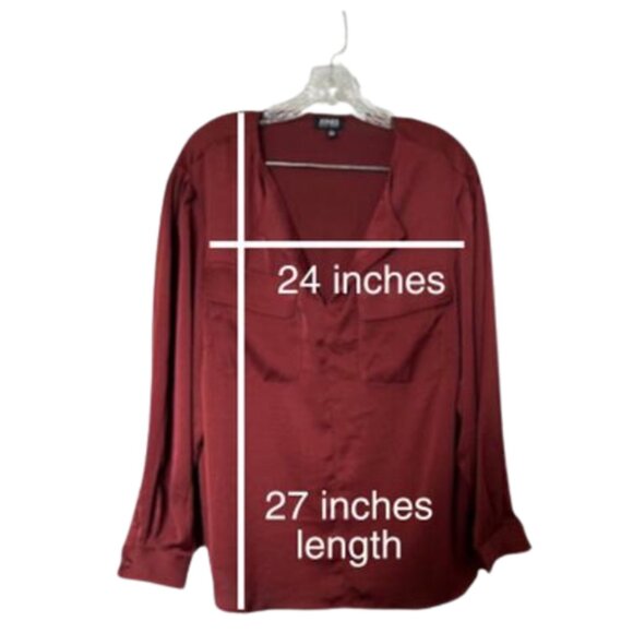 Jones New York Brick Red Button-Up Blouse Women’s 1X NWT Versatile Chic - Picture 5 of 6